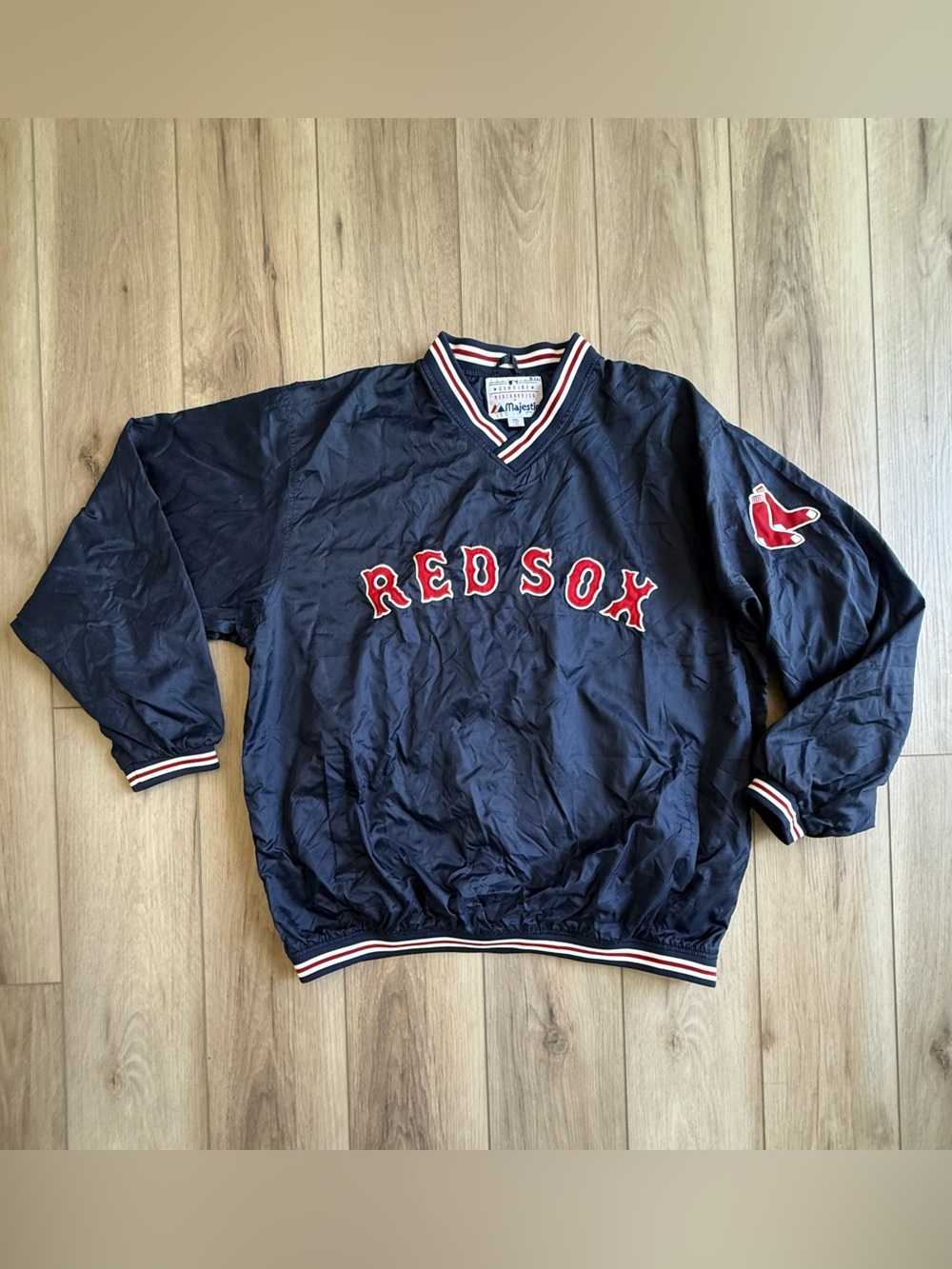 Majestic Vintage Navy Red & White Boston Red Sox Pullover Windbreaker